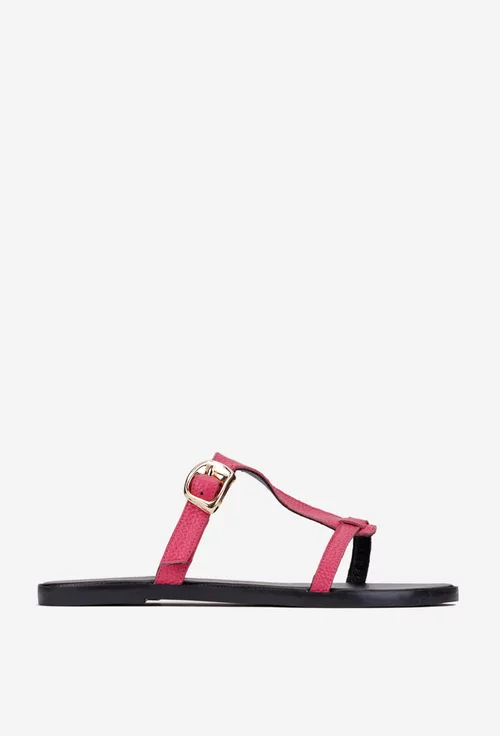 Sandale dama din piele naturala fuchsia