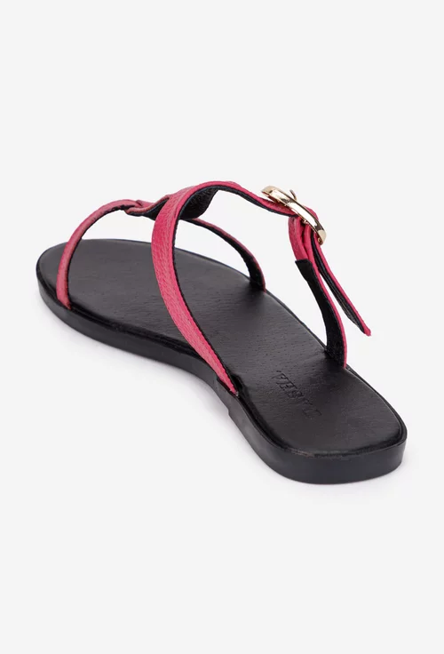Sandale dama din piele naturala fuchsia