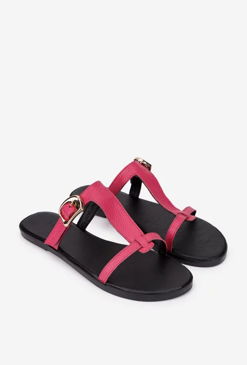 Sandale dama din piele naturala fuchsia