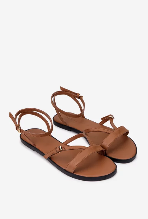 Sandale dama din piele naturala maro