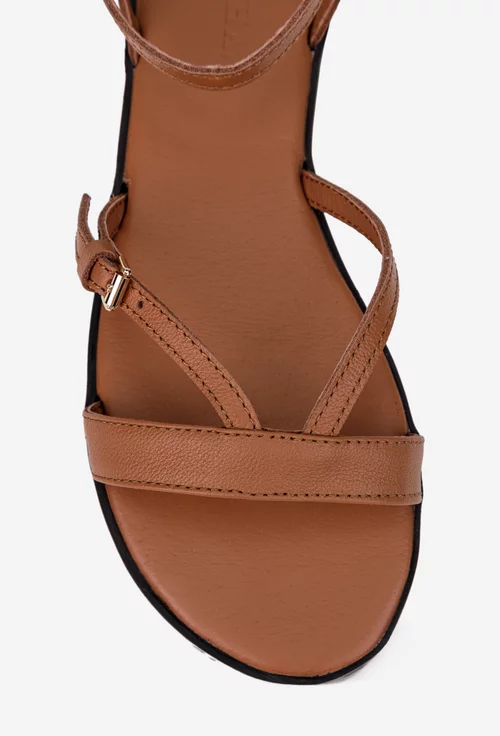 Sandale dama din piele naturala maro