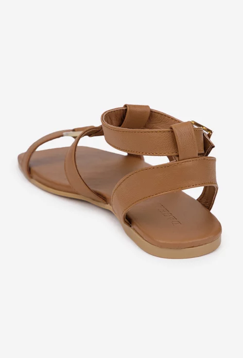 Sandale dama din piele naturala maro