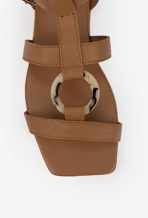 Sandale dama din piele naturala maro