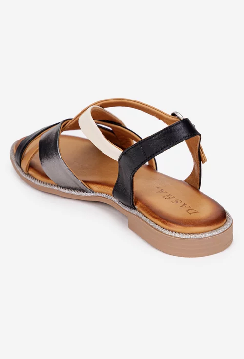 Sandale dama din piele naturala multicolora