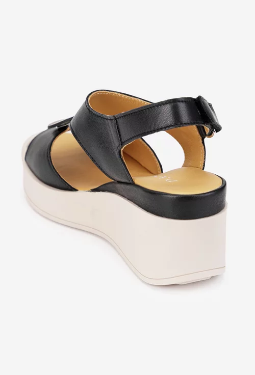 Sandale dama din piele naturala neagra