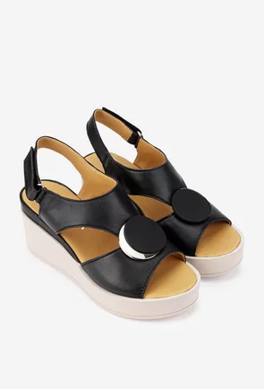 Sandale dama din piele naturala neagra