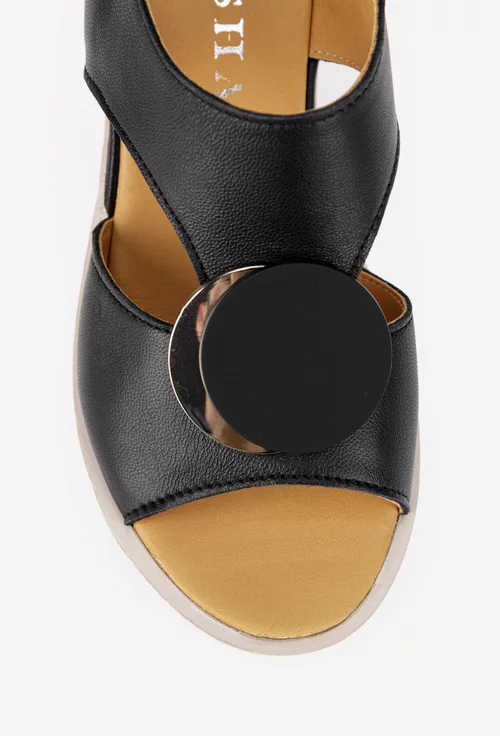 Sandale dama din piele naturala neagra