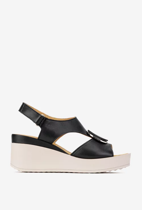 Sandale dama din piele naturala neagra