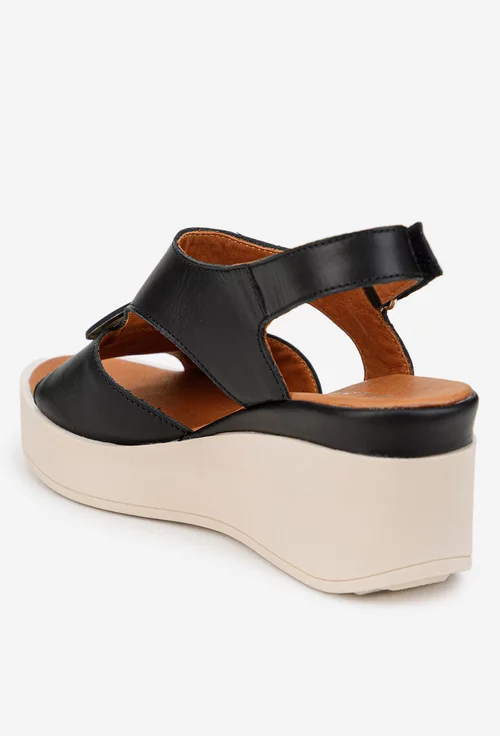 Sandale dama din piele naturala neagra picture - 5