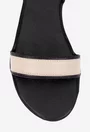 Sandale dama din piele naturala neagra cu bej