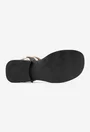 Sandale dama din piele naturala neagra cu model