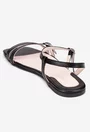 Sandale dama din piele naturala neagra cu varful patrat