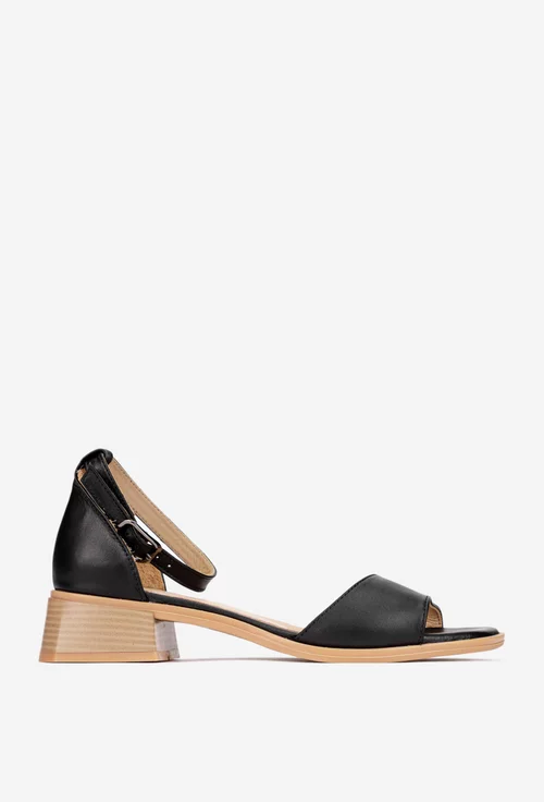 Sandale dama din piele naturala neagra NUR