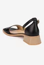 Sandale dama din piele naturala neagra NUR