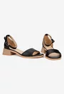 Sandale dama din piele naturala neagra NUR