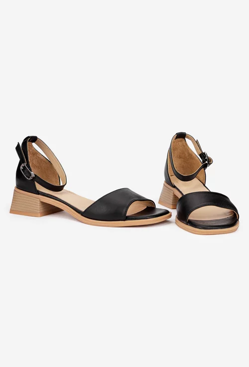 Sandale dama din piele naturala neagra NUR