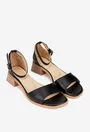 Sandale dama din piele naturala neagra NUR
