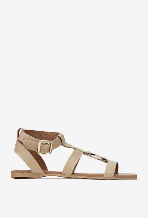 Sandale dama din piele naturala taupe picture - 2