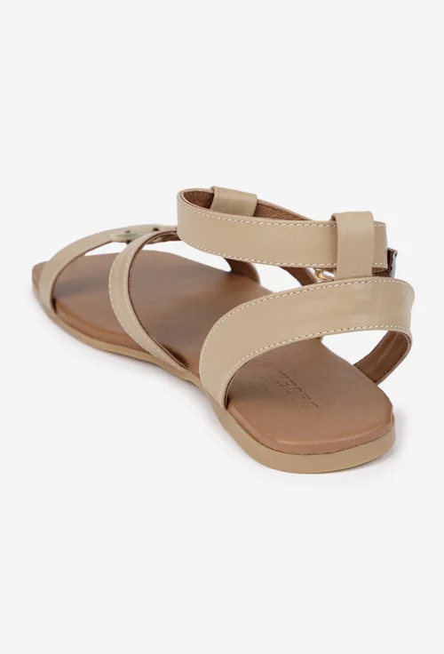 Sandale dama din piele naturala taupe picture - 3