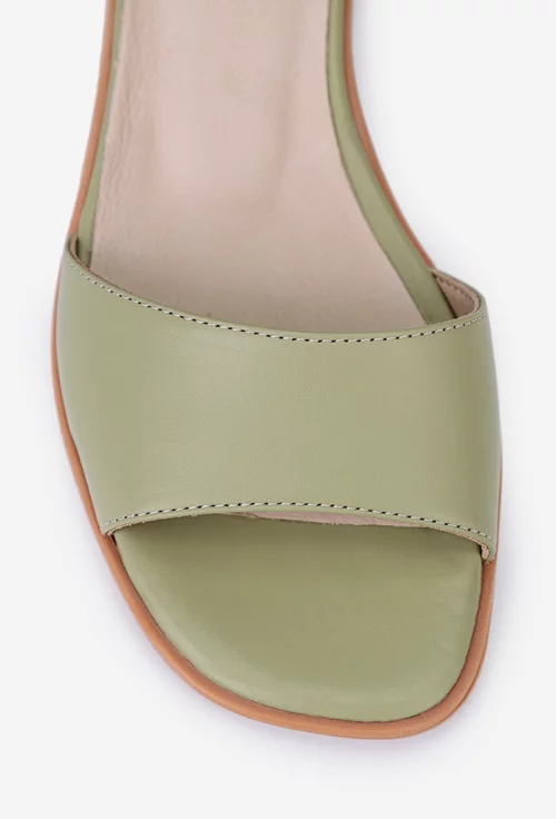 Sandale dama din piele naturala verde deschis NUR