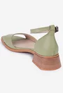 Sandale dama din piele naturala verde deschis NUR