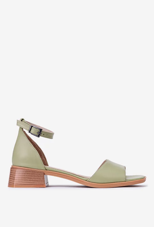 Sandale dama din piele naturala verde deschis NUR