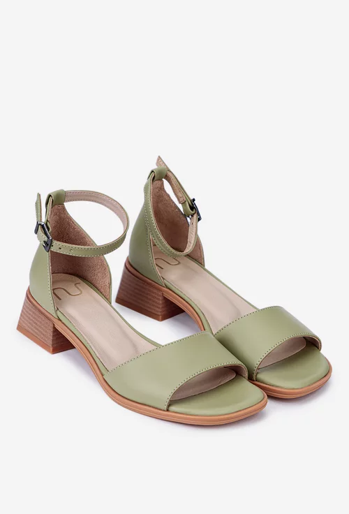 Sandale dama din piele naturala verde deschis NUR