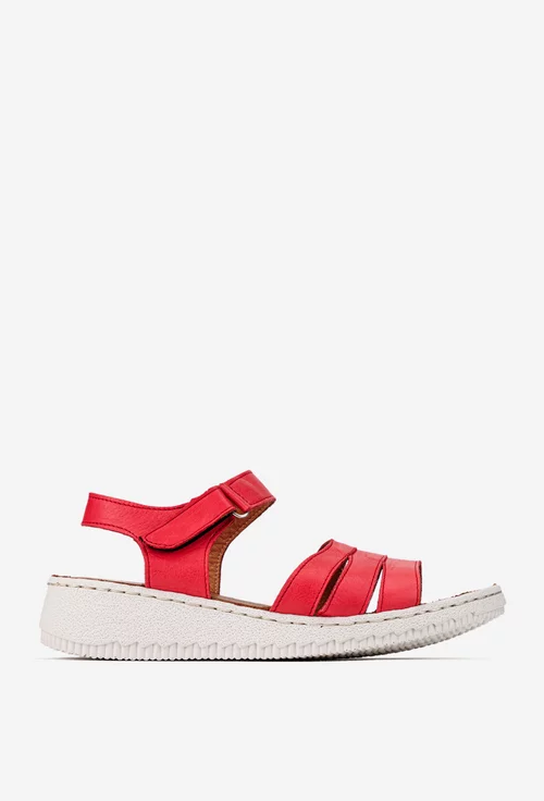 Sandale dama din piele rosie