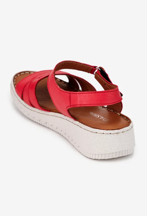 Sandale dama din piele rosie
