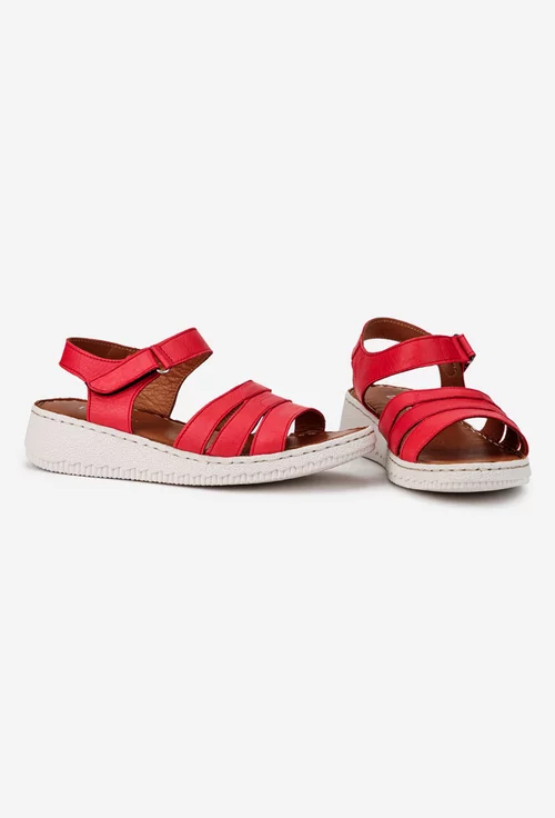Sandale dama din piele rosie