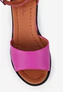 Sandale dama fuchsia din piele cu bareta