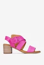 Sandale dama fuchsia din piele naturala