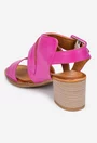 Sandale dama fuchsia din piele naturala