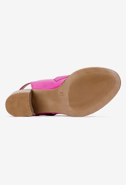 Sandale dama fuchsia din piele naturala