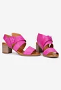 Sandale dama fuchsia din piele naturala