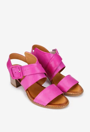 Sandale dama fuchsia din piele naturala