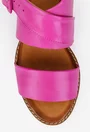 Sandale dama fuchsia din piele naturala
