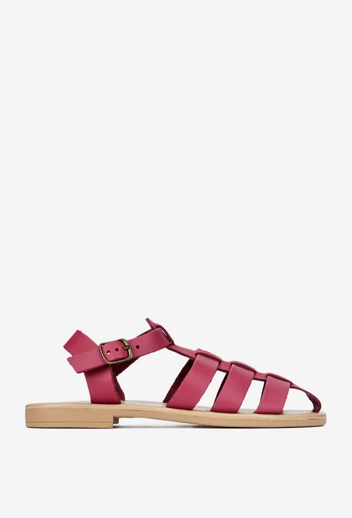 Sandale dama fuchsia din piele naturala