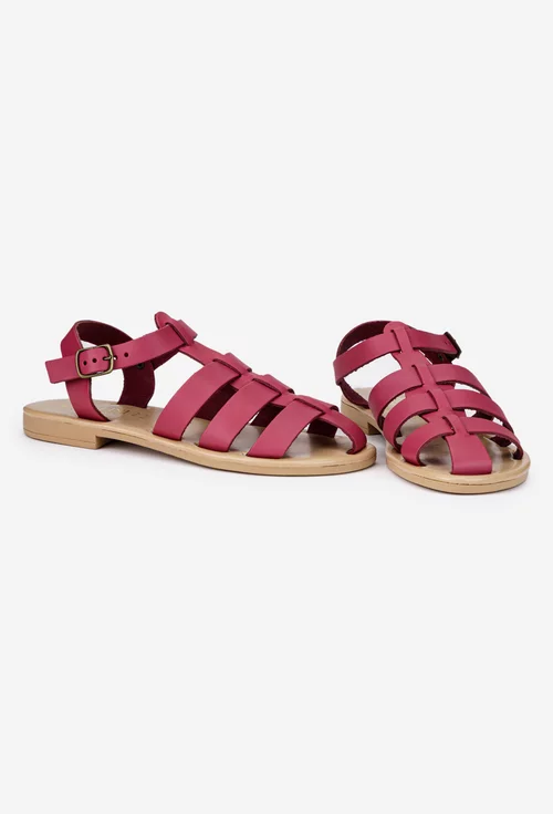 Sandale dama fuchsia din piele naturala