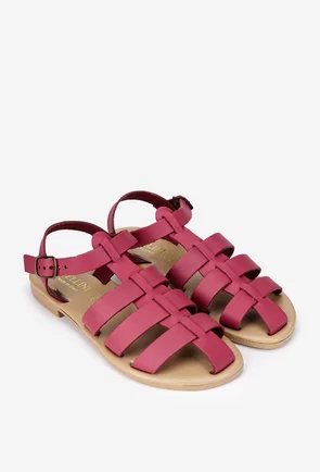 Sandale dama fuchsia din piele naturala