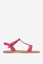 Sandale dama fuchsia din piele texturata