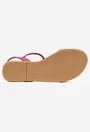 Sandale dama fuchsia din piele texturata