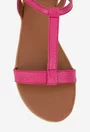 Sandale dama fuchsia din piele texturata