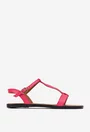 Sandale dama fuchsia din piele texturata