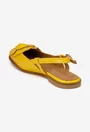 Sandale dama galbene din piele naturala cu ornament