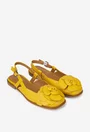 Sandale dama galbene din piele naturala cu ornament