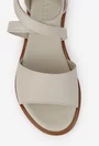 Sandale dama grej din piele cu barete in x