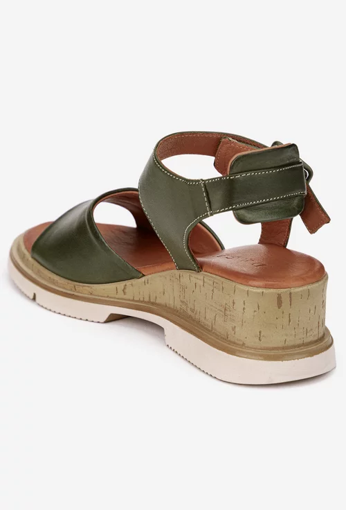 Sandale dama kaki din piele naturala