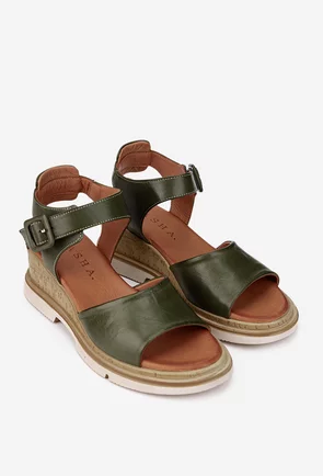Sandale dama kaki din piele naturala