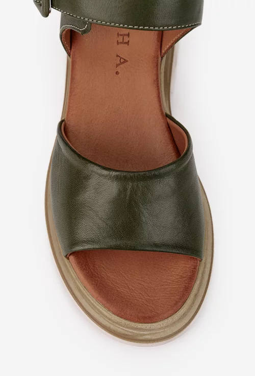 Sandale dama kaki din piele naturala